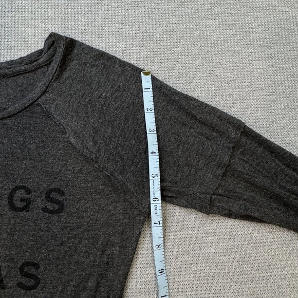 Mornings + Mimosas Graphic Long Sleeve Top Well Worn Los Angeles Dark Gray Sz XS - Picture 11 of 11
